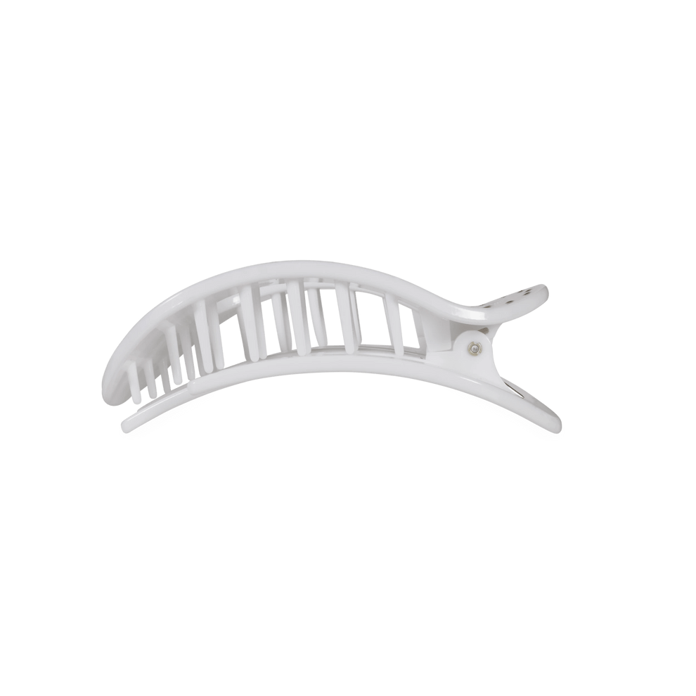 White Polka Dot Party Medium Flat Round Hair Clip - Hair Clips - TELETIES
