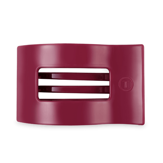 Wild Side Large Flat Rectangle Hair Clip in Red - Large