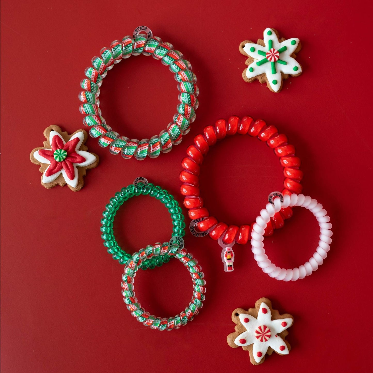 TELETIES - You Crack Me Up Mix Pack Hair Ties in Red Green Pink - Mix Pack