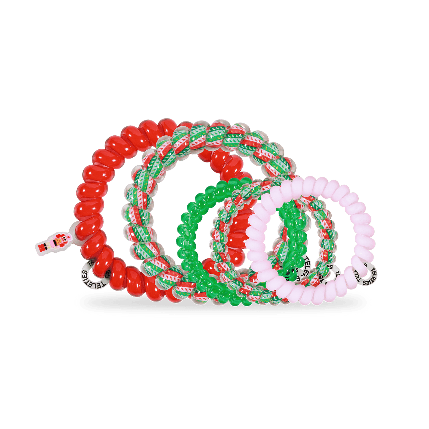 TELETIES - You Crack Me Up Mix Pack Hair Ties in Red Green Pink - Mix Pack