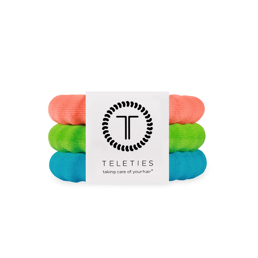 You Glow, Girl! Large Nylon Hair Ties in Blue Orange Green Neon - Large