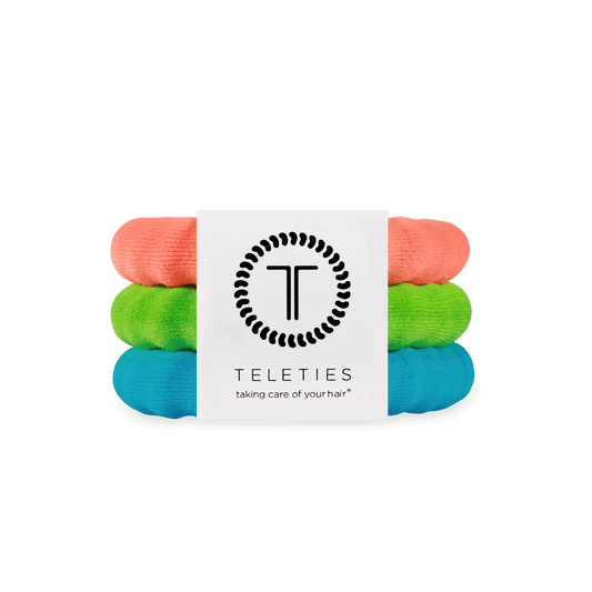 You Glow, Girl! Large Nylon Hair Ties in Blue Orange Green Neon - Large