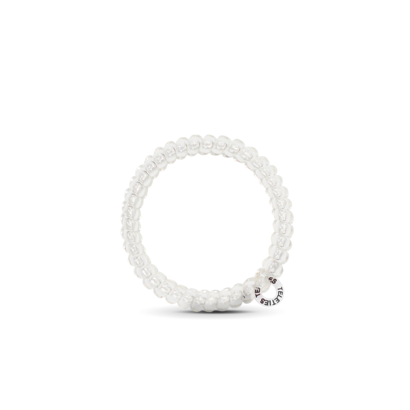 TELETIES - Crystal Clear Small Hair Ties in White - Small - Image 3