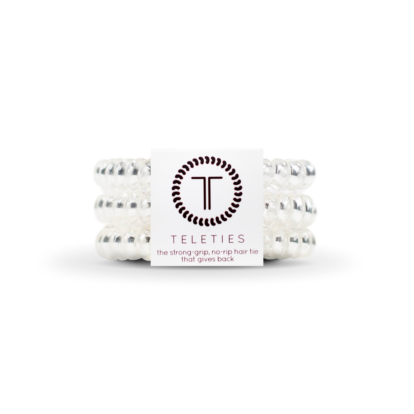 TELETIES - Crystal Clear Small Hair Ties in White - Small