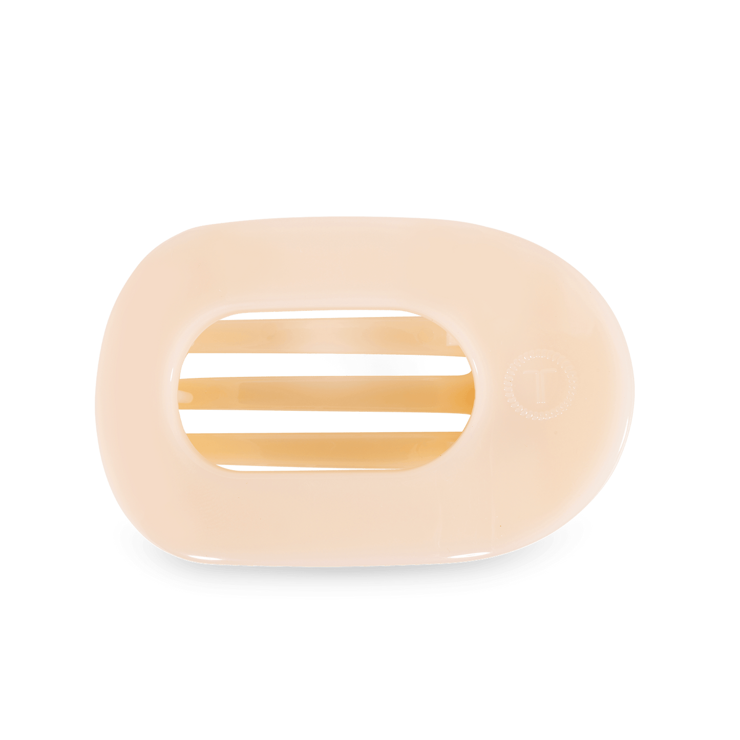 TELETIES - Almond Beige Large Flat Round Hair Clip in Beige - Large