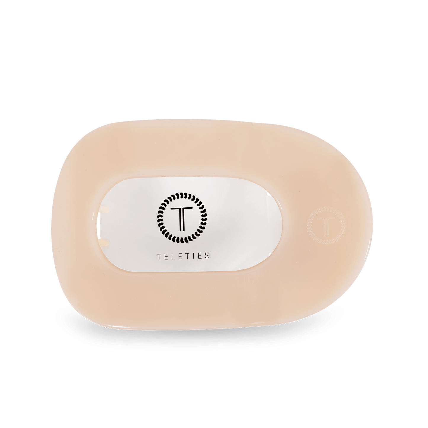 TELETIES - Almond Beige Large Flat Round Hair Clip in Beige - Large