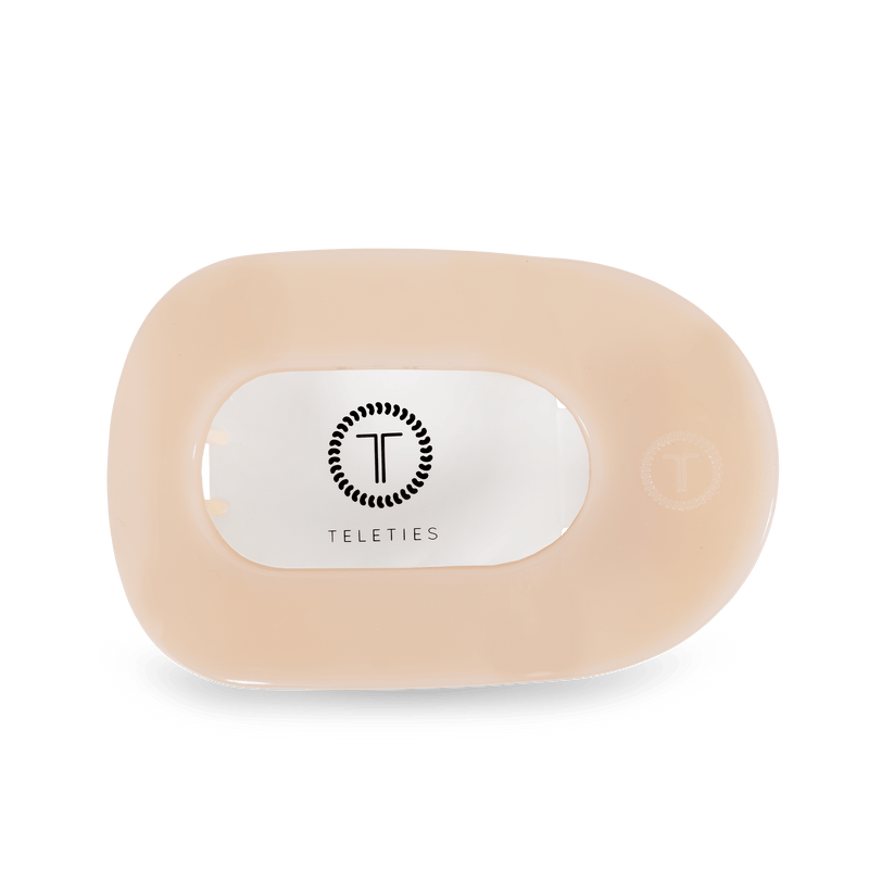 TELETIES - Almond Beige Large Flat Round Hair Clip in Beige - Large - Image 2