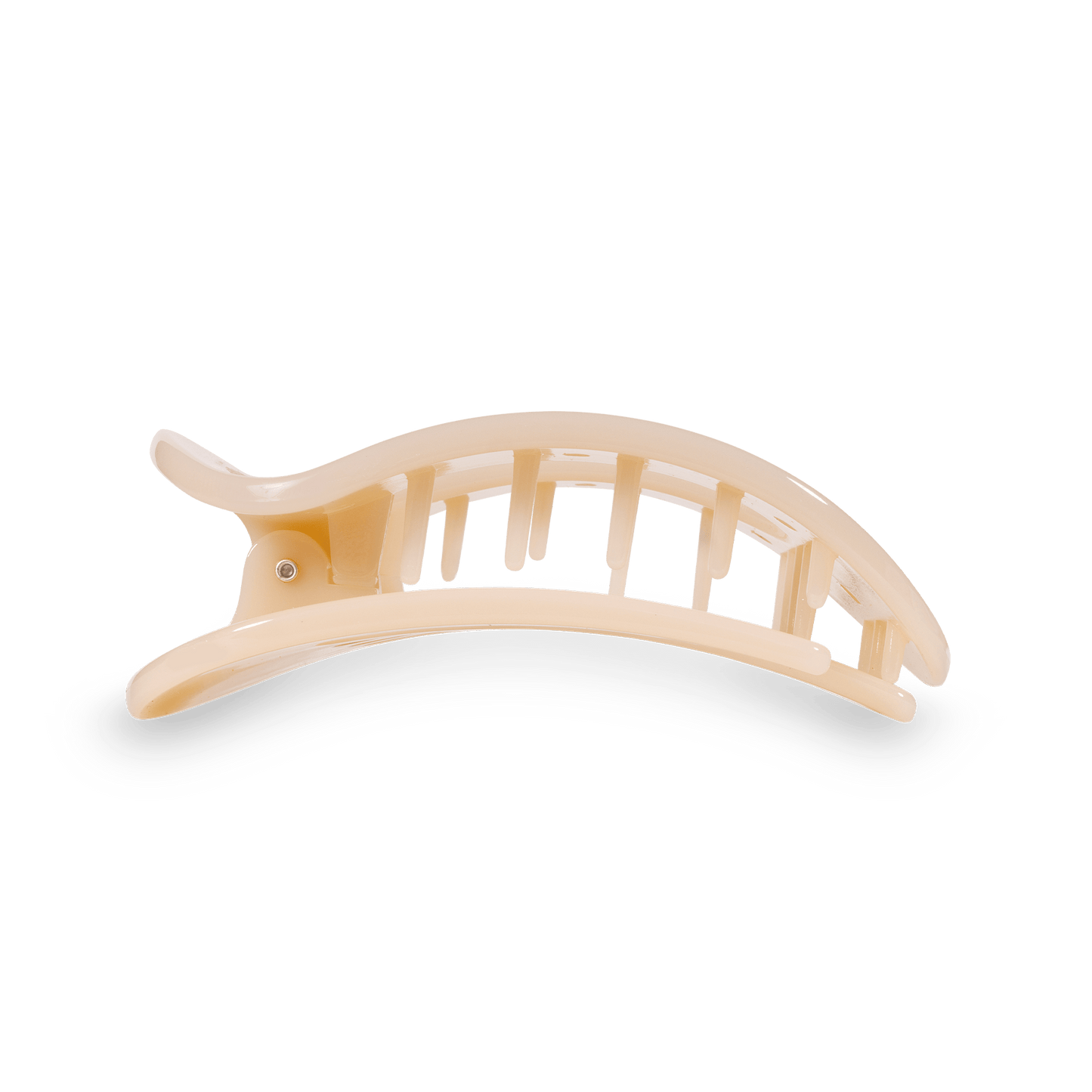 TELETIES - Almond Beige Small Flat Round Hair Clip in Beige - Small