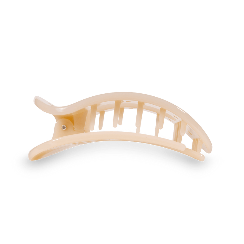 TELETIES - Almond Beige Small Flat Round Hair Clip in Beige - Small - Image 3