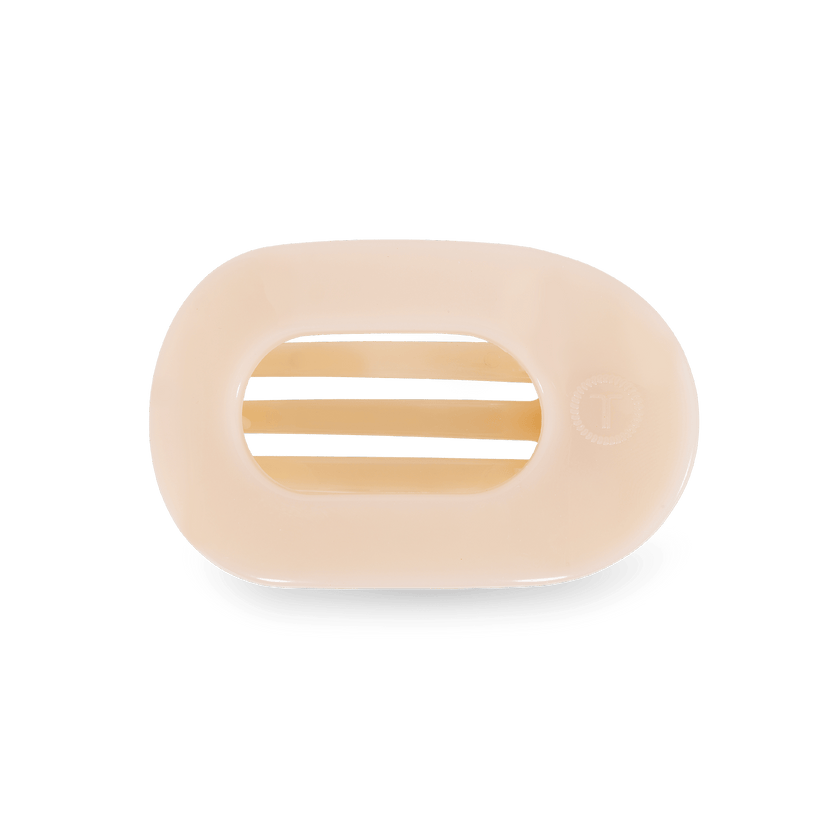 TELETIES - Almond Beige Small Flat Round Hair Clip in Beige - Small - Image 1