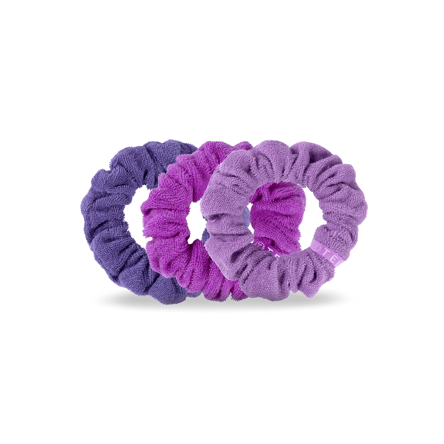 TELETIES - Antigua Large Towel Scrunchies in Purple Pink - Large