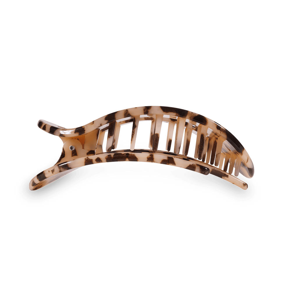 Blonde Tortoise Large Flat Round Clip - Large Hair Clip - TELETIES
