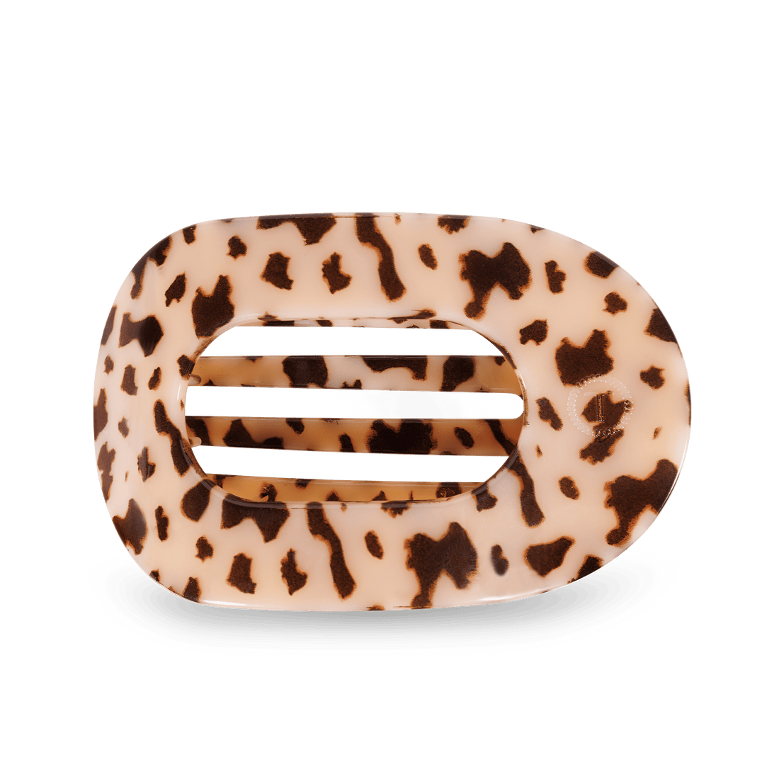 Blonde Tortoise Large Flat Round Hair Clip in Beige and Brown | TELETIES