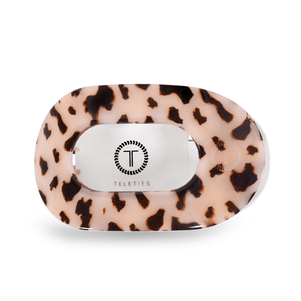 Blonde Tortoise Large Flat Round Clip - Large Hair Clip - TELETIES

