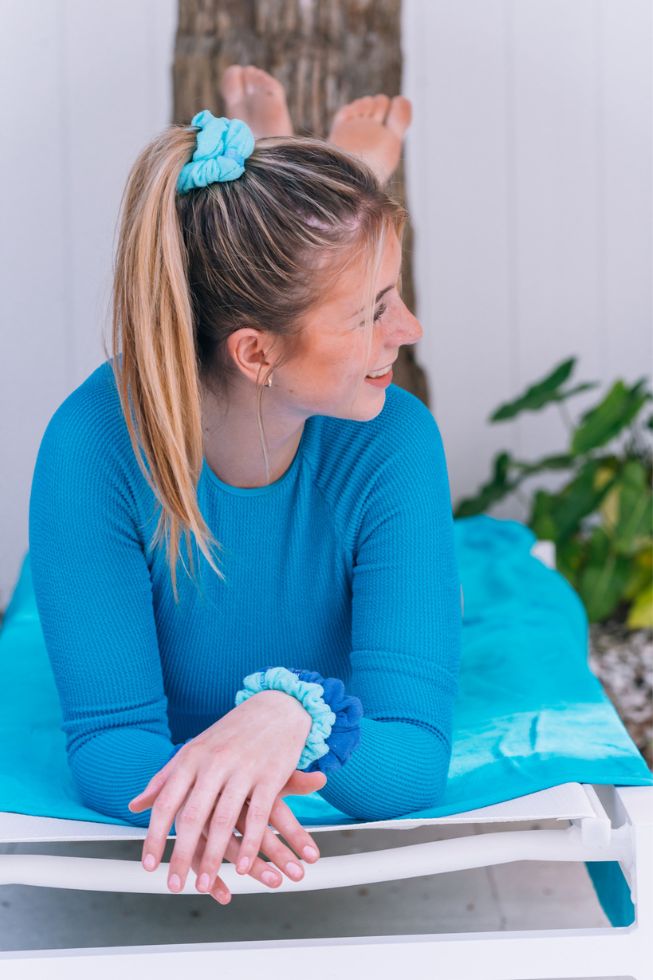 Bora Bora Terry Cloth - Large Scrunchie - TELETIES
