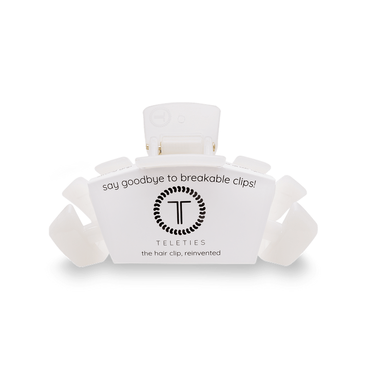Classic Coconut White Small Claw Clip in White | TELETIES