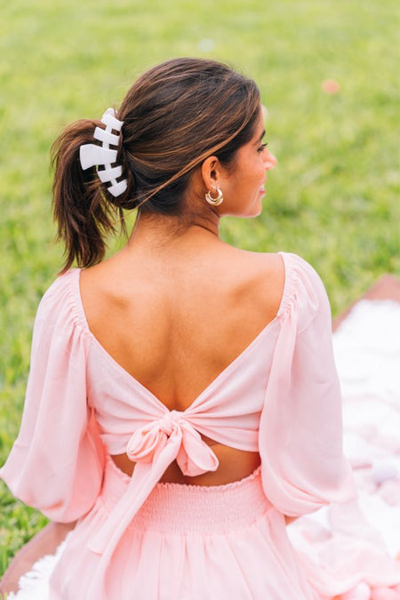 Classic Mother of Pearl Large Hair Clip - Large Hair Clip - TELETIES