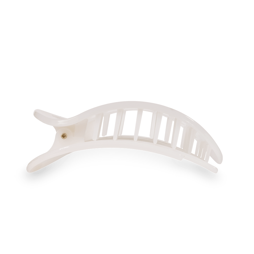 Coconut White Large Flat Round Clip - Large Hair Clip - TELETIES
