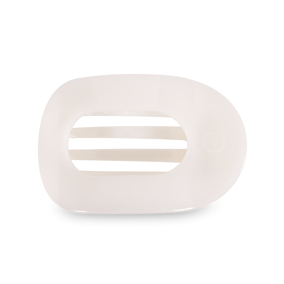 Coconut White Large Flat Round Clip - Large Hair Clip - TELETIES

