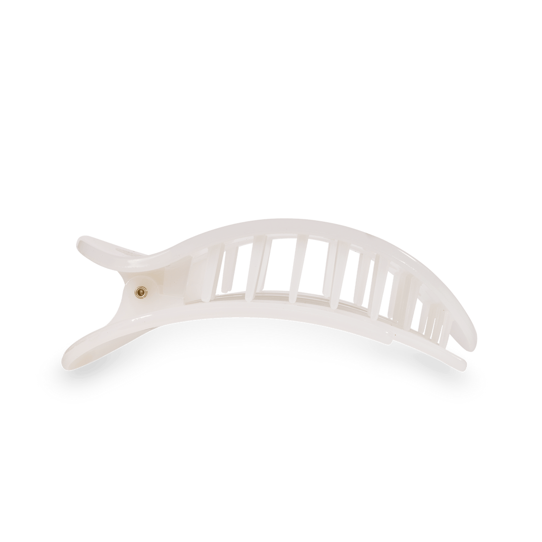 Coconut White Medium Flat Round Hair Clip in White | TELETIES