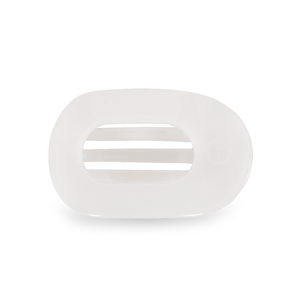Coconut White Small Flat Round Clip - Small Hair Clip - TELETIES
