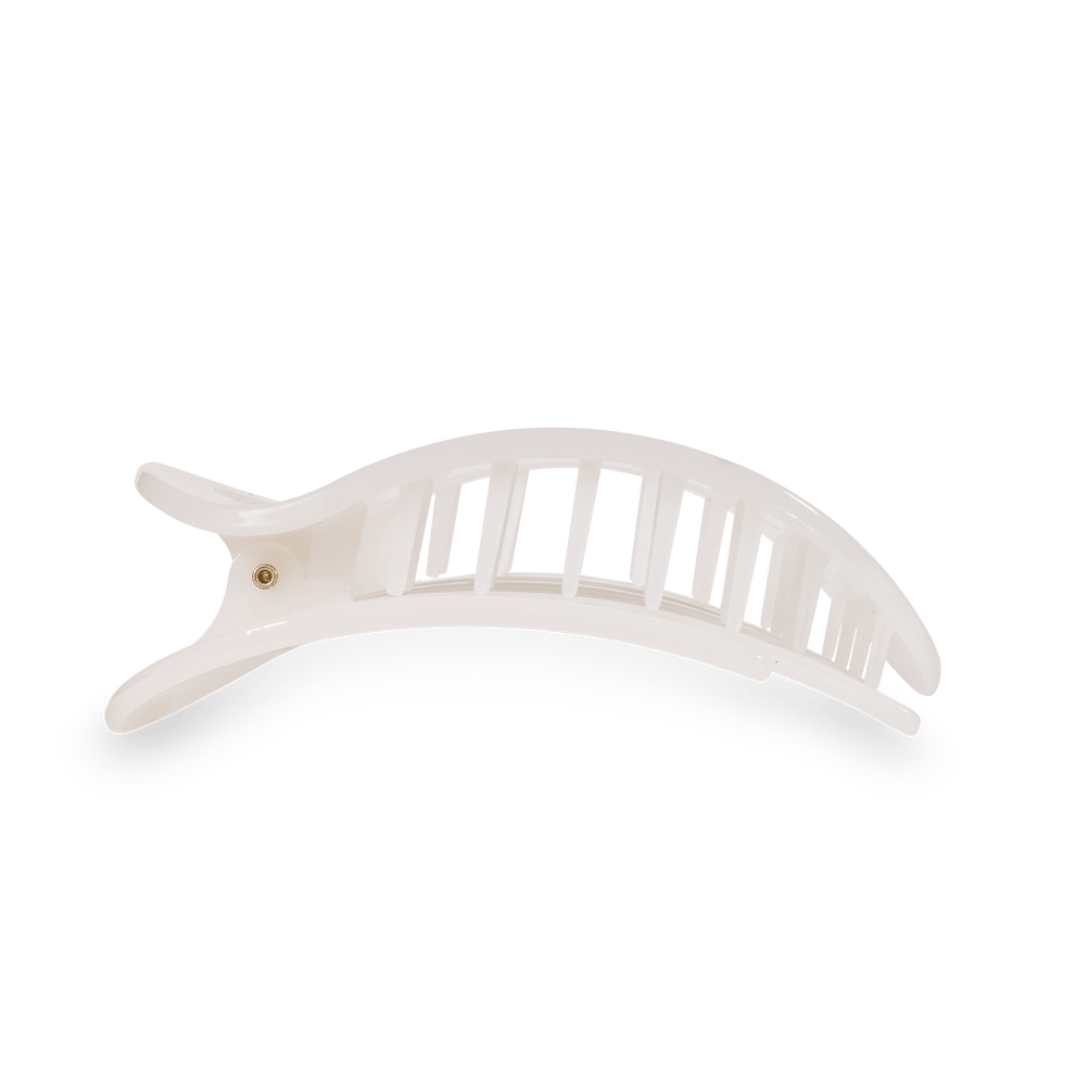 Coconut White Small Flat Round Clip - Small Hair Clip - TELETIES

