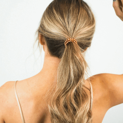 TELETIES - Crystal Clear Large Hair Ties in White - Large