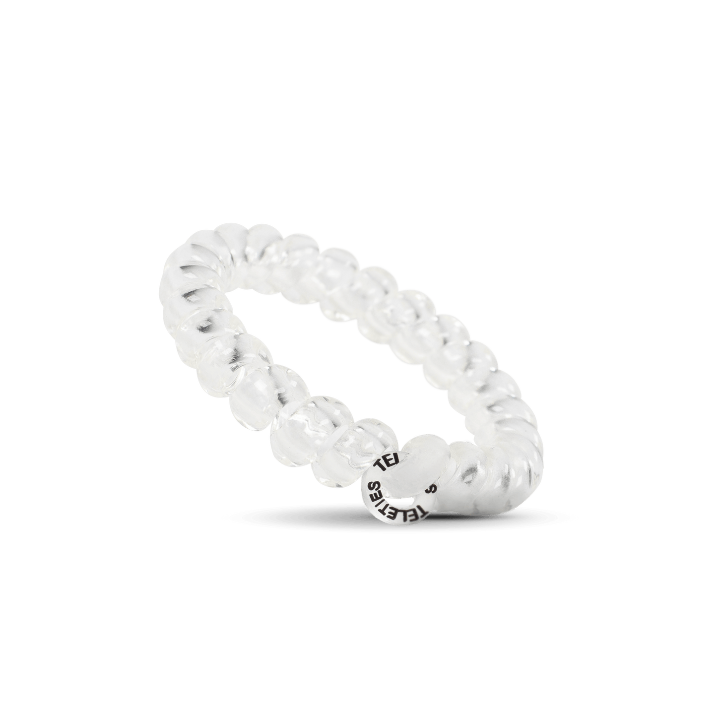 TELETIES - Crystal Clear Large Hair Ties in White - Large