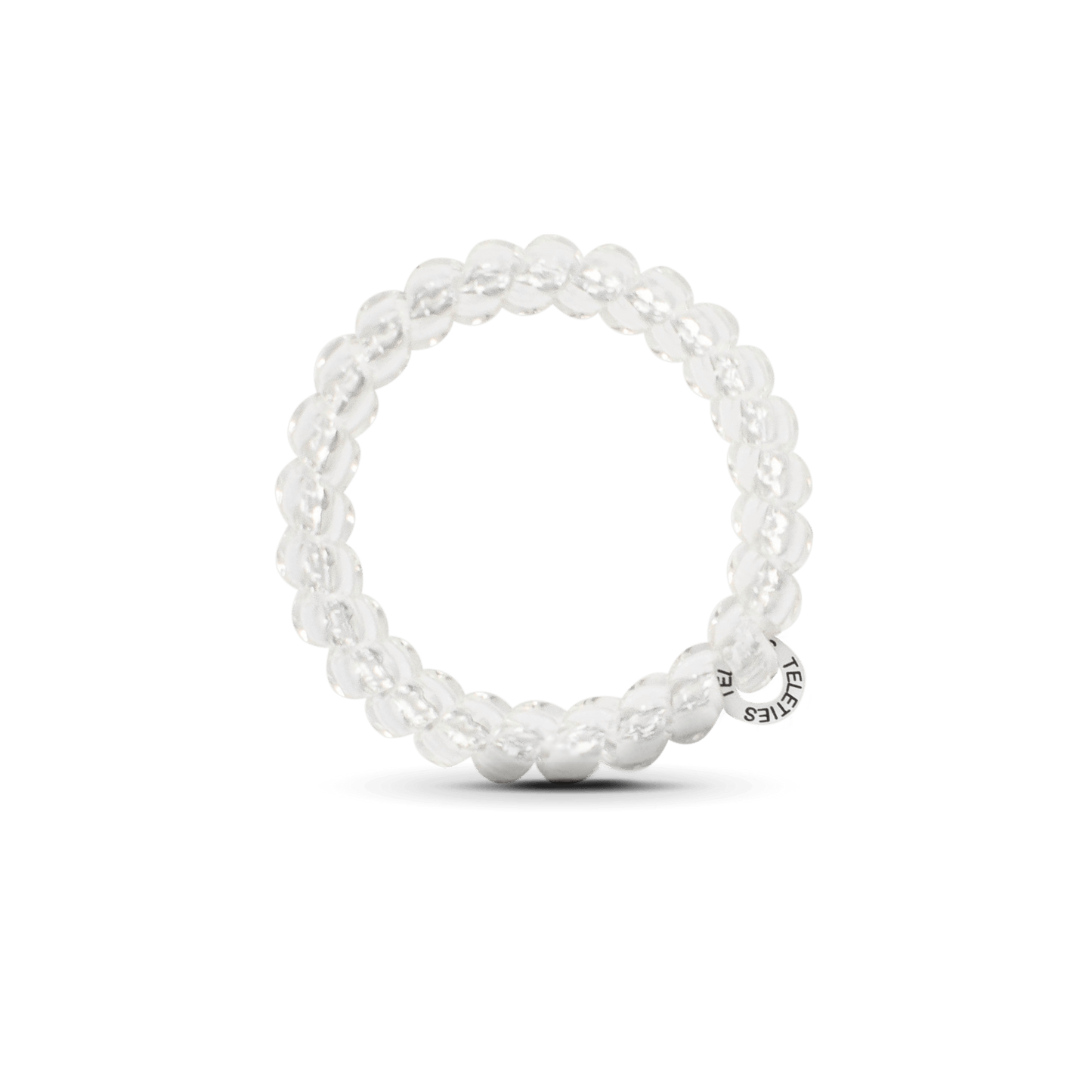 TELETIES - Crystal Clear Large Hair Ties in White - Large