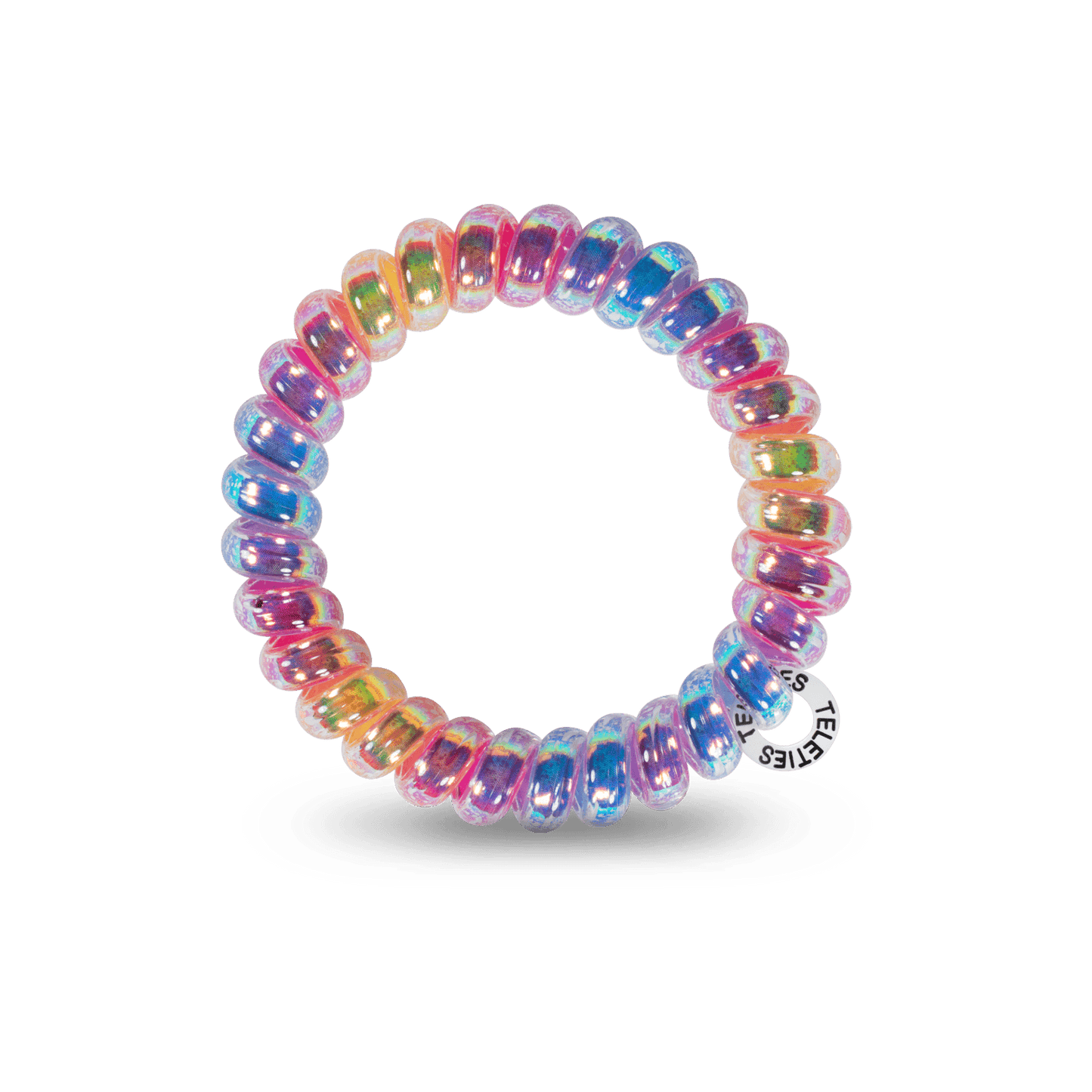 TELETIES - Eat Glitter for Breakfast Large Hair Ties in Blue Pink Purple Yellow Rainbow - Large