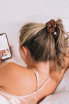 TELETIES - For the Love of Nudes Large Silk Scrunchies in Brown Orange Beige - Large - Image - 5