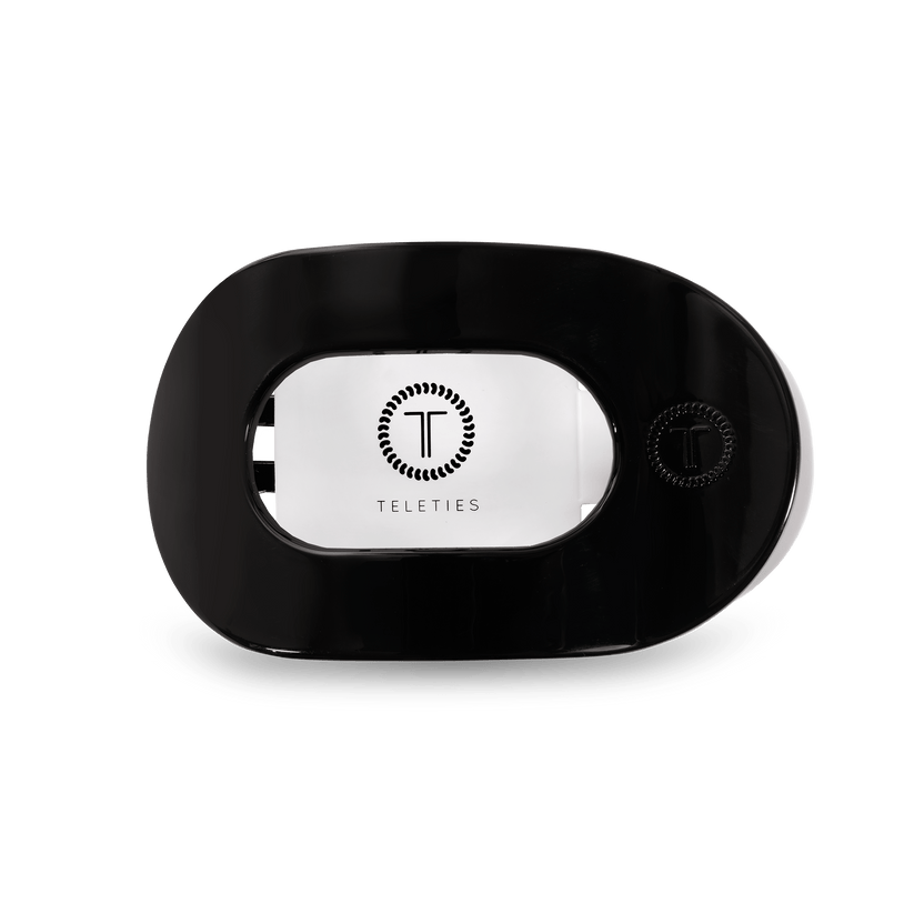TELETIES - Jet Black Medium Flat Round Hair Clip in Black - Medium - Image 2