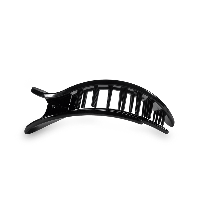 TELETIES - Jet Black Medium Flat Round Hair Clip in Black - Medium - Image 3