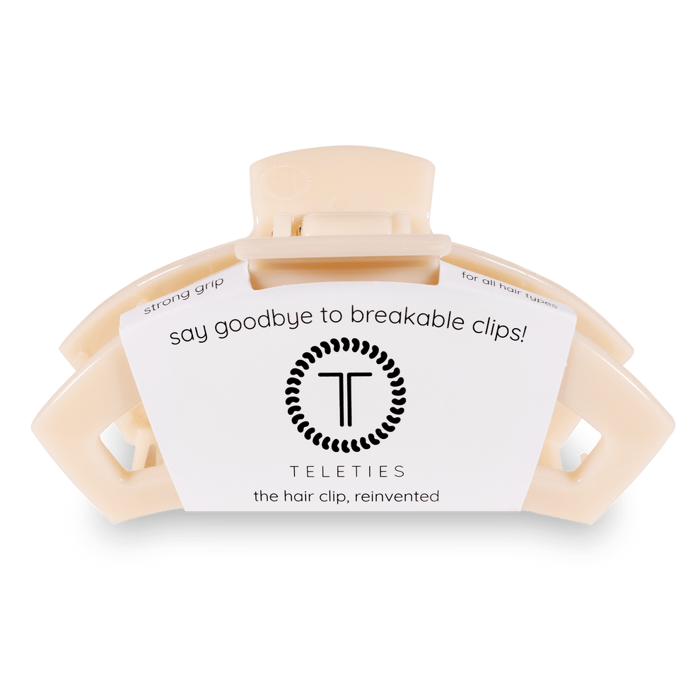 Open Almond Beige Large Hair Clip - Large Hair Clip - TELETIES

