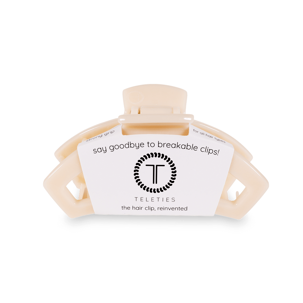 Open Almond Beige Medium Hair Clip - Medium Hair Clip - TELETIES
