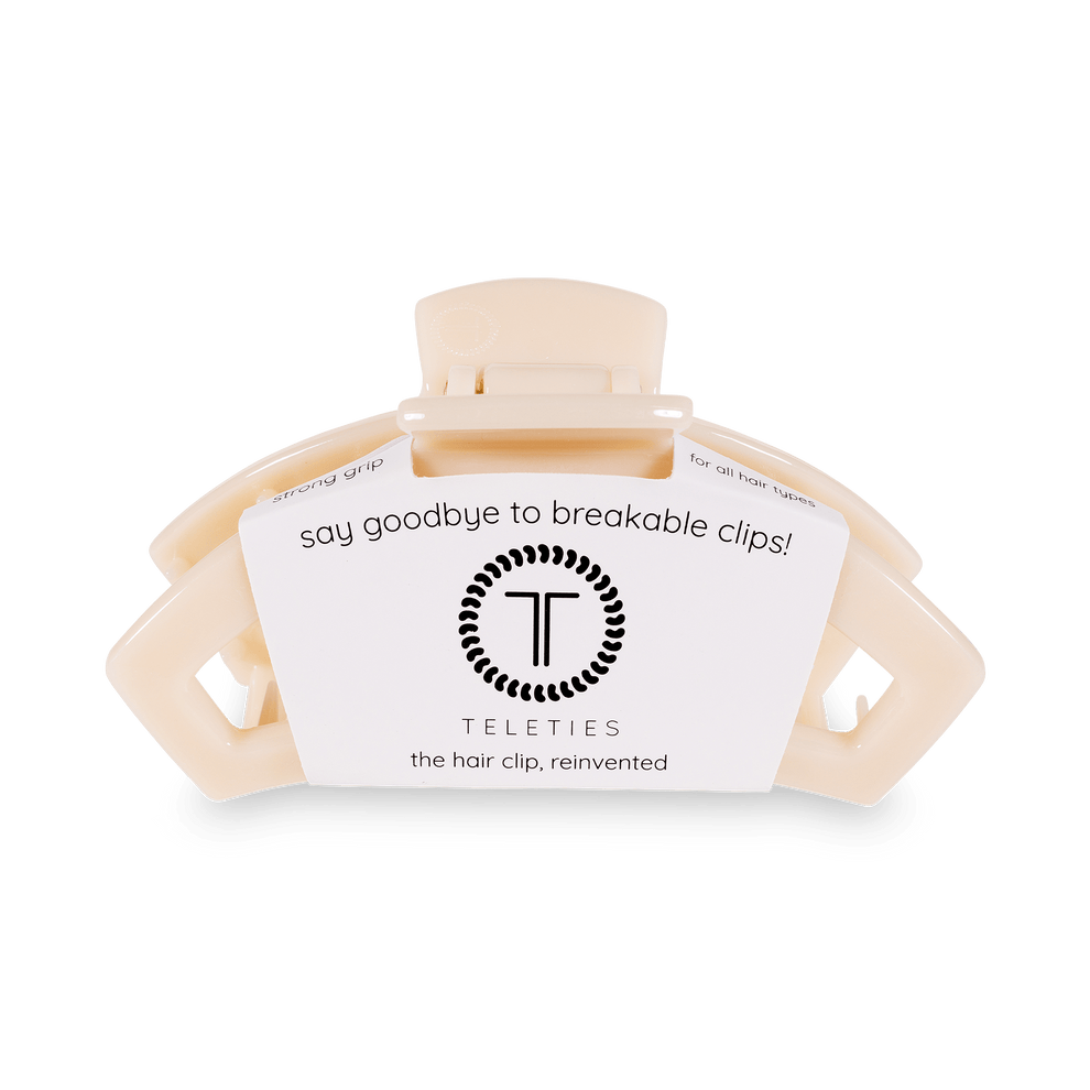 Open Almond Beige Small Hair Clip - Small Hair Clip - TELETIES
