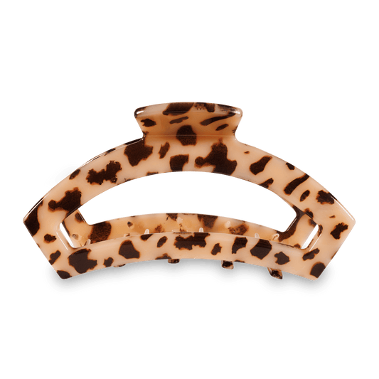Open Blonde Tortoise Large Claw Hair Clip in Beige Brown - Large