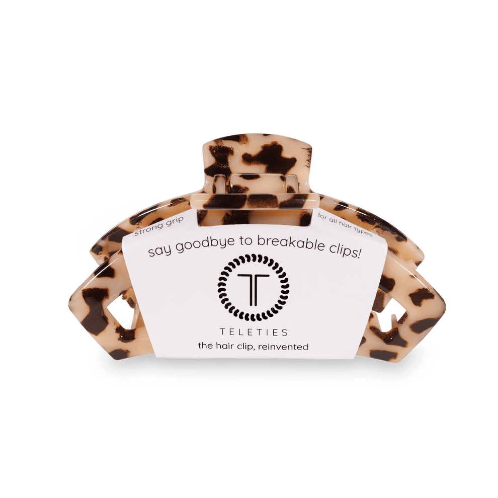 Open Blonde Tortoise Medium Hair Clip - Medium Hair Clip - TELETIES
