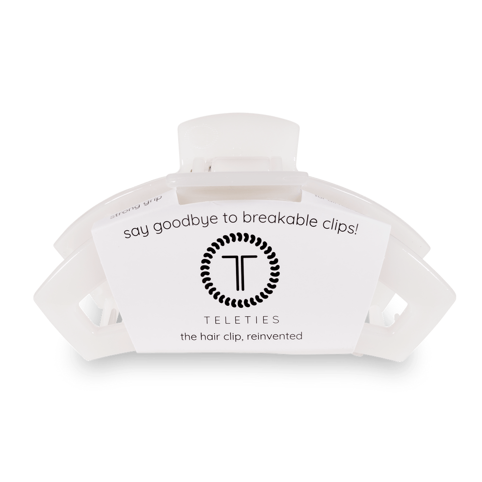 Open Coconut White Large Hair Clip - Large Hair Clip - TELETIES

