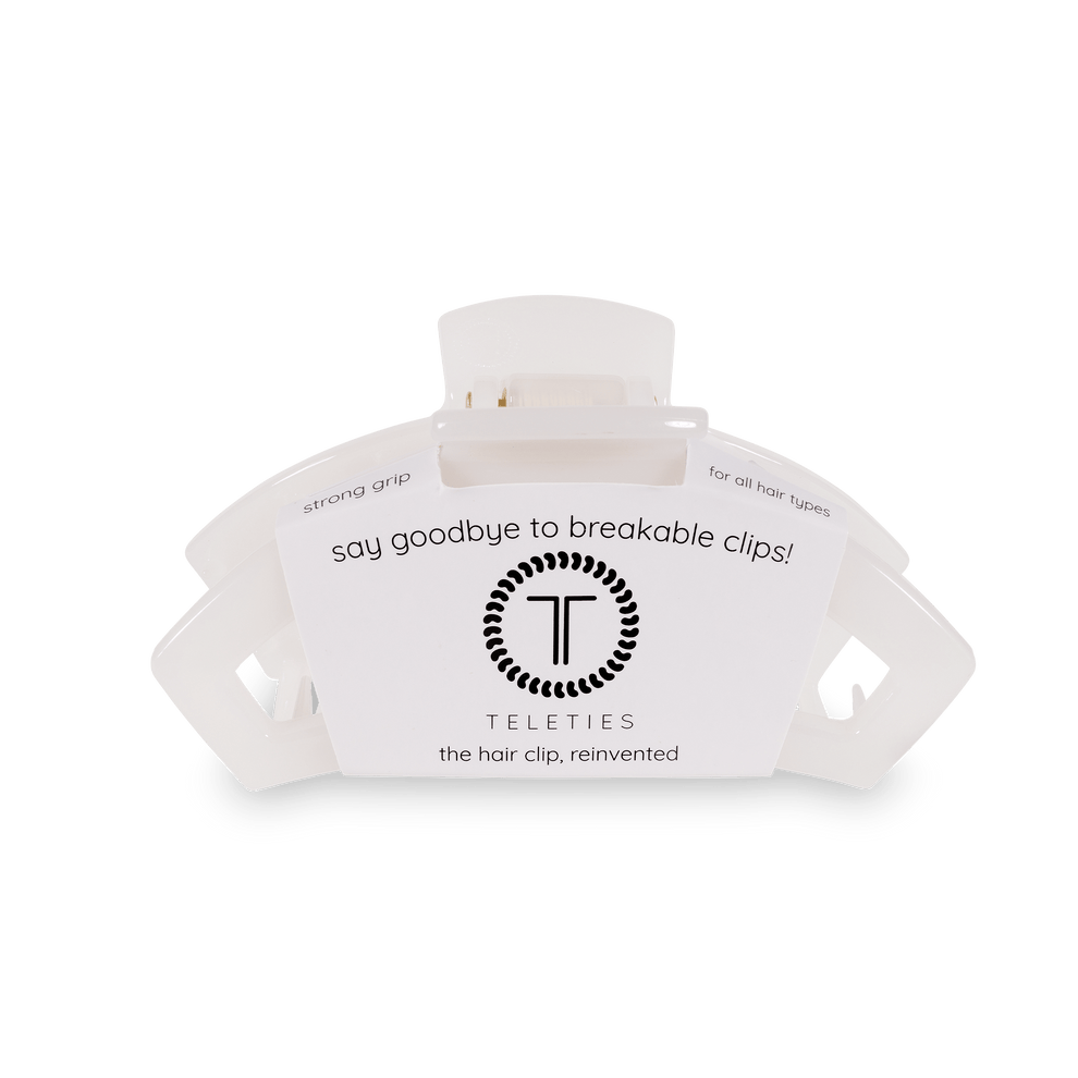 Open Coconut White Medium Hair Clip - Medium Hair Clip - TELETIES
