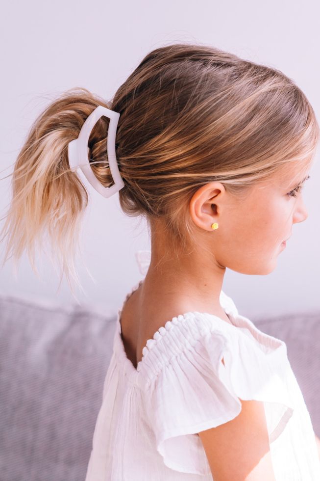 Open Coconut White Medium Hair Clip - Medium Hair Clip - TELETIES

