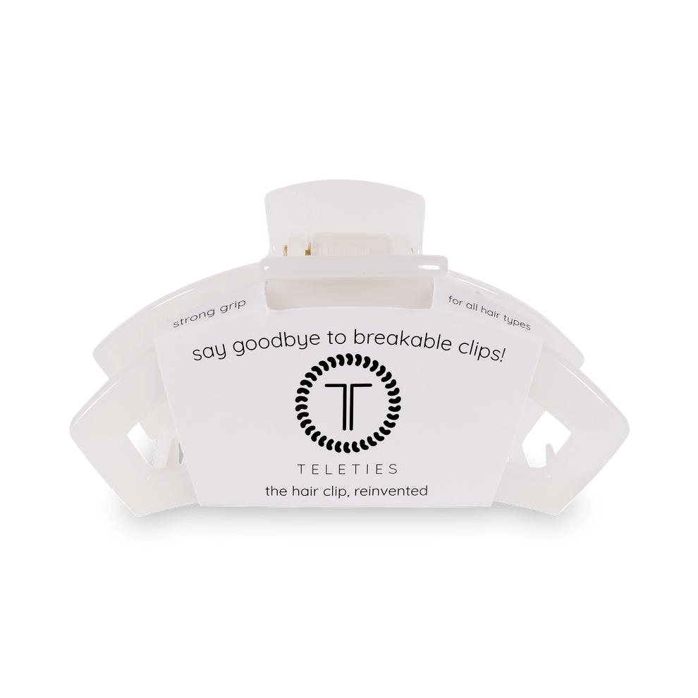 Open Coconut White Small Hair Clip - Small Hair Clip - TELETIES
