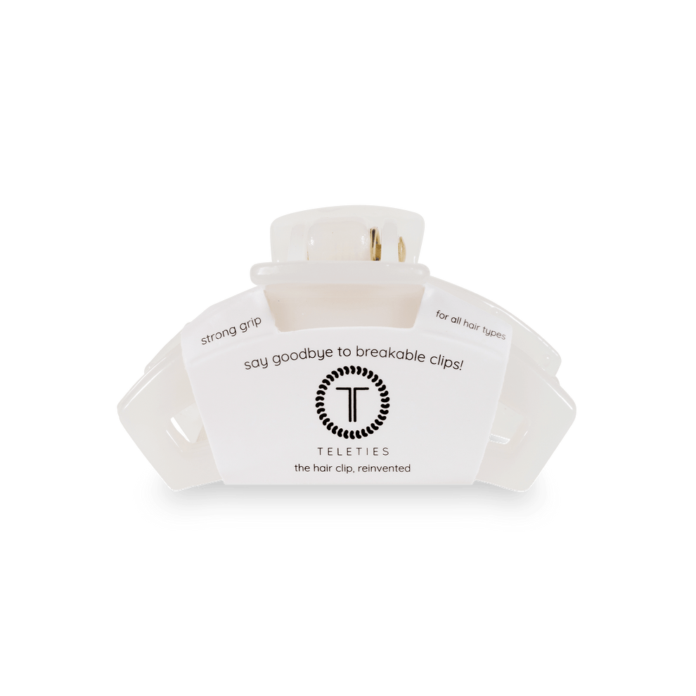Open Coconut White Tiny Hair Clip - Tiny Hair Clip - TELETIES

