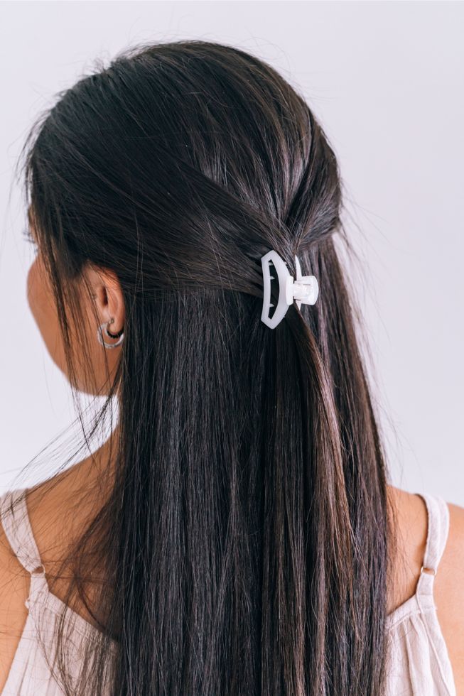 Open Coconut White Tiny Hair Clip - Tiny Hair Clip - TELETIES
