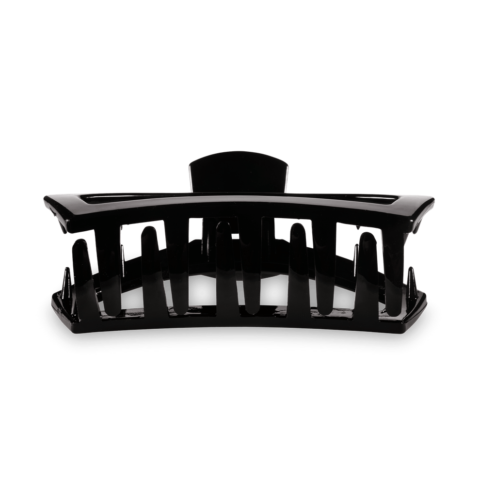 Open Jet Black Small Hair Clip - Small Hair Clip - TELETIES
