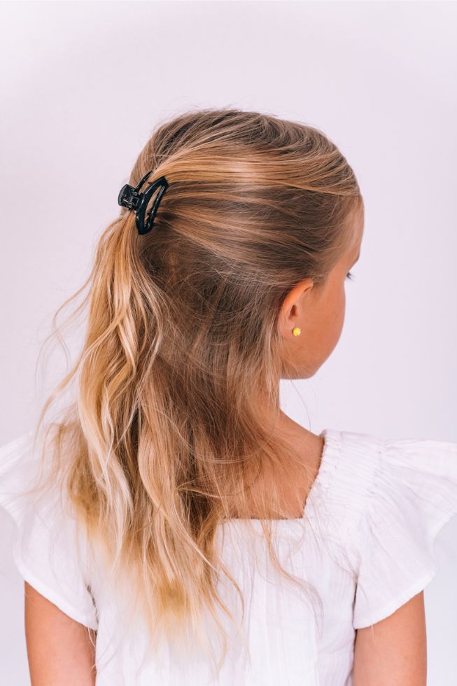 Open Jet Black Tiny Hair Clip - Tiny Hair Clip - TELETIES
