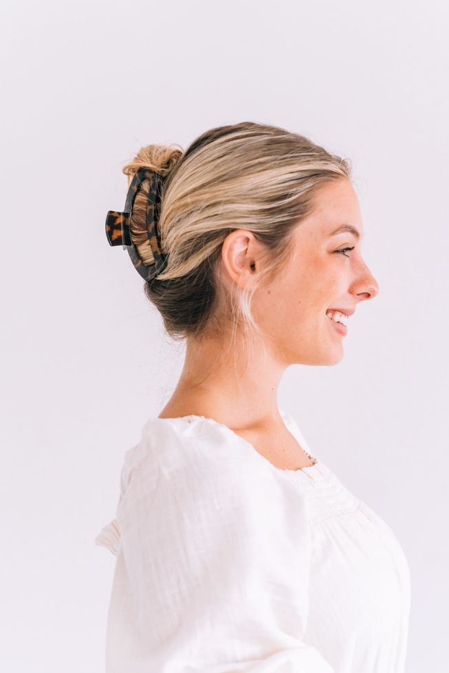 Open Tortoise Large Hair Clip - Large Hair Clip - TELETIES
