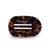 TELETIES - Tortoise Medium Flat Round Hair Clip in Brown - Medium - Image - 1