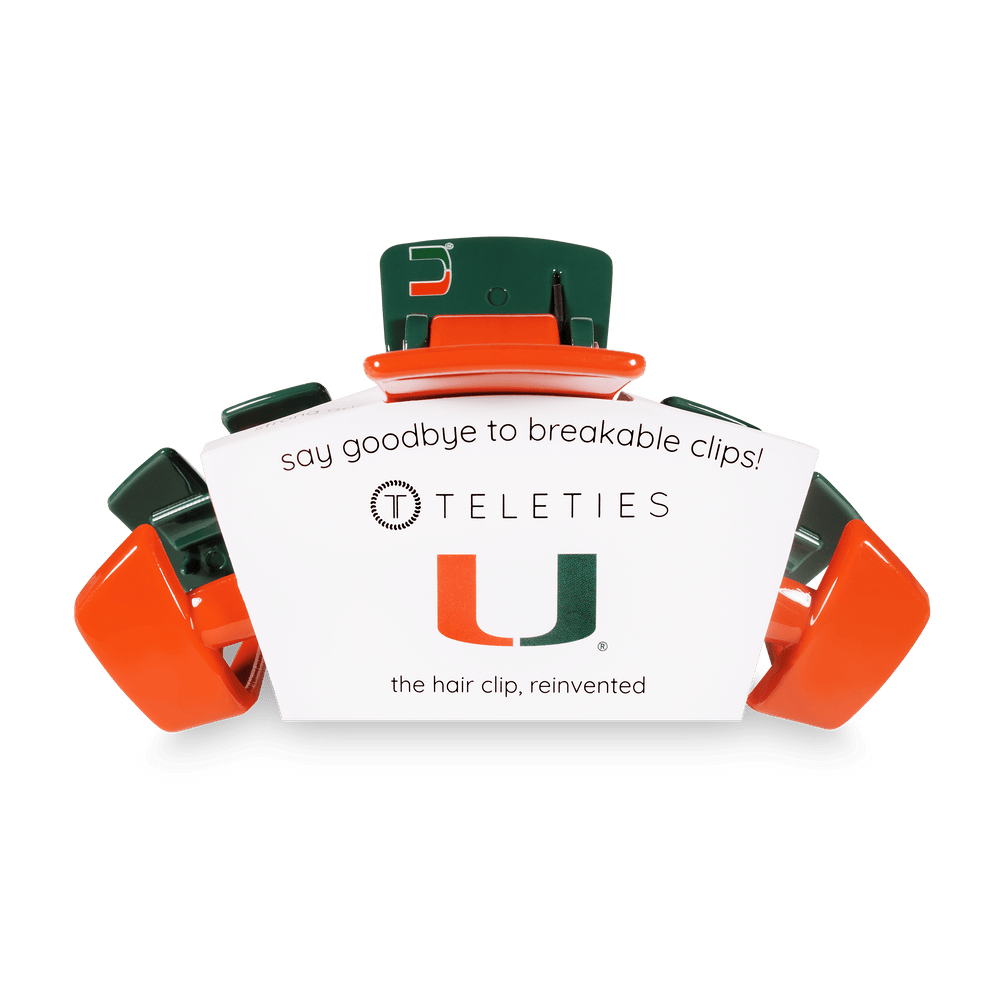 University of Miami Large Hair Clip - Large Hair Clip - TELETIES
