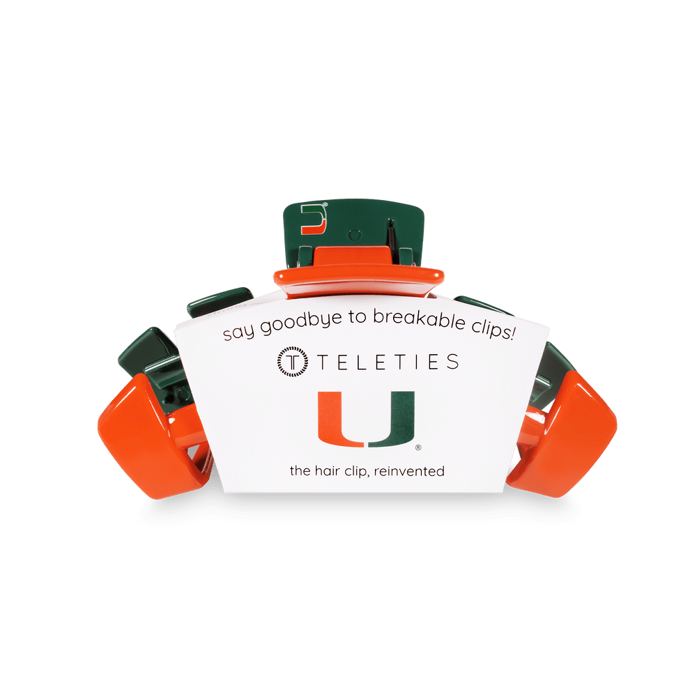 University of Miami Medium Hair Clip - Medium Hair Clip - TELETIES
